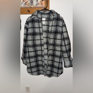 H&M Black and Green Plaid Jacket